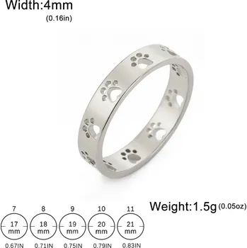 Prsten Kočičí prsten tlapka ocelový | dámský šperk - Stříbro , 10