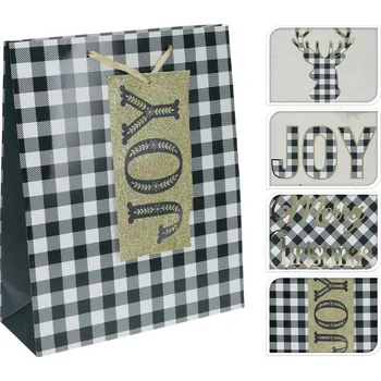 Dárková taška vánoční 18x10x23 cm (střední) - 4 designy