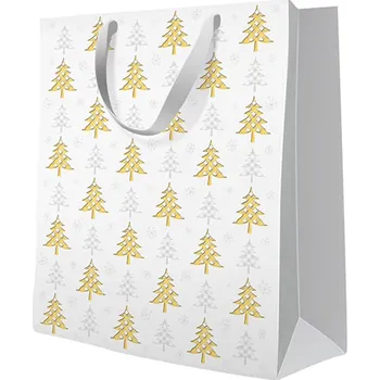 Dárková taška PAW premium Christmas Tree Check, velká