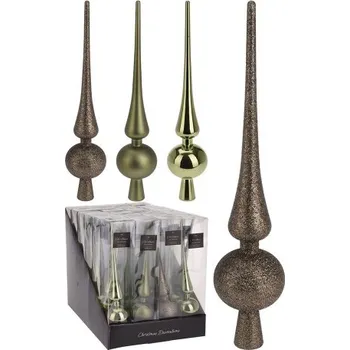 Vánoční dekorace Špic na vánoční stromeček 275 mm - zelený mix