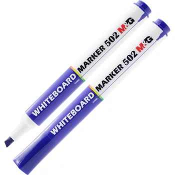Popisovač na bílé tabule M&G - klínový hrot, modrý