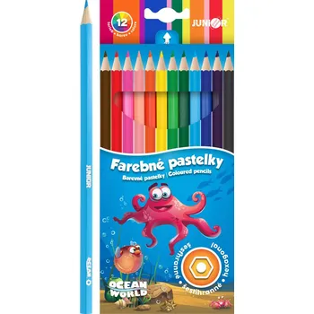 Kresba Pastelky JUNIOR Ocean World šestihranné - sada 12 ks