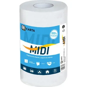 Papírový ručník Papírové utěrky CARTA Midi Extra Soft 2 vrstvy, návin 50 m, 200 útržků, bal. 9 ks