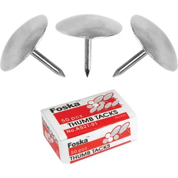 Kancelářská sponka Připináčky FOSKA AS22-01 ponikl. 100 ks