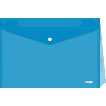 Obal s patentkou - rozšířitelný PP/A4, průhledný/modrý
