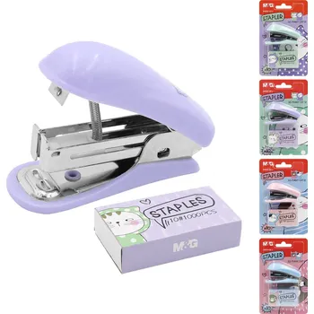 Sešívačka M&G So Many Cats Pastel + spinky No.10 - sada na blistru (4 motivy)