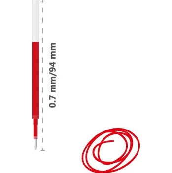 Náplň do psacích potřeb Náplň gelová MILAN Gel Touch 0,7 mm, červená