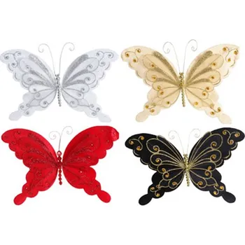 Vánoční dekorace Motýl 20 cm - mix barev, 1ks