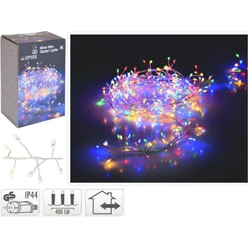 Vánoce Světelný řetěz 480 micro LED, barevný, délka 4,8 m, venkovní. použití /230 V