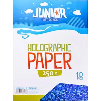 Papír pro tiskárny Dekorační papír A4 10 ks modrý holografický 250 g