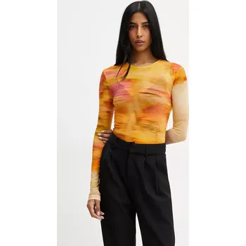 Pánské tričko Tričko s dlouhým rukávem Pinko oranžová barva, 104837 A2G1 104837.A2G1 22A, vel. XL