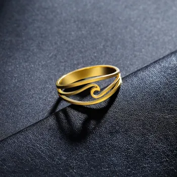 Prsten Minimalistický dámský prsten vlna | šperk - Zlato , 9