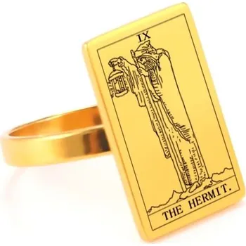 Prsten Ocelový prsten s tarotem | magický amulet - PUSTEVNÍK , 8