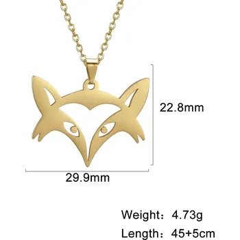 Náhrdelník Dámský náhrdelník s přívěskem origami | dámský řetízek, - Fox D -zlato