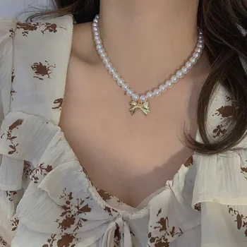 Náhrdelník Perlový náhrdelník s přívěskem | dámský náhrdelník, svatební šperk - HN3217-1