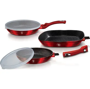 BERLINGERHAUS Sada pánví s odnímatelnou rukojetí 5 ks Burgundy Metallic Line steak BH-6796