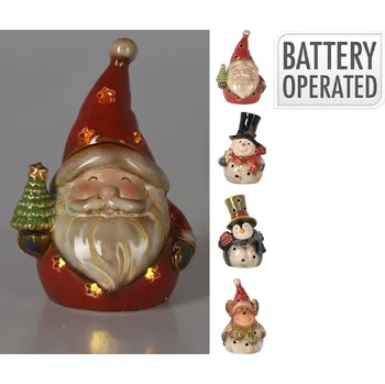 Vánoční dekorace Vánoční postavička s LED světlem, 12x9x17 cm (4 varianty)