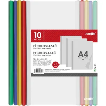 Rychlovazač s barevnou lištou PP/A4, sada 10 ks