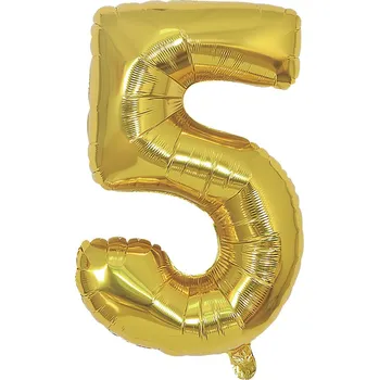 Balónek Narozeninový balónek, zlatý 40" (100 cm) číslo 5