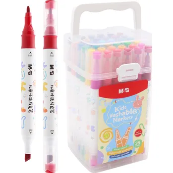 Oboustranný popisovač M&G pro děti, snadno omyvatelný - sada 36 barev