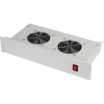 modulární přístroj a rozvaděč Ventilační jednotka Triton RAC-CH-X01-A1 Ventilační jednotka, 2 ventilátory, 2U, 220 V, 45 W, bimetalový termostat, šedá RAC-CH-X01-A1