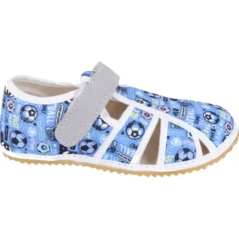 Chlapecké bačkory Jonap papučky Home new - modré fotbal 24,5