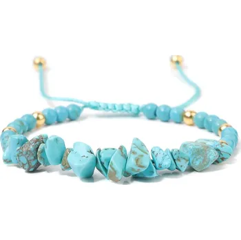 Náramek Pletený náramek | Dámský doplněk - Modrý Howlit č. 1