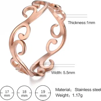 Prsten Retro filigránový ocelový prsten | šperky - Barva růžové zlato-C , 8