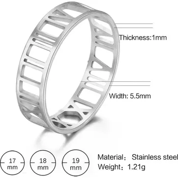Prsten Ocelový prsten s římskými číslicemi | šperky - Barva oceli , 10
