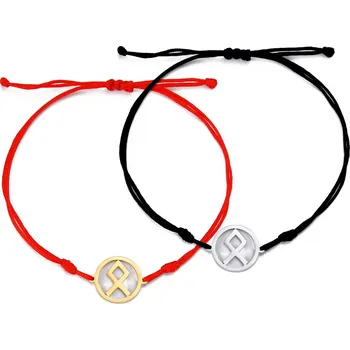 Náramek Skyrim vikingský amulet | ocelový náramek s runami 1 ks - Othalan , Stříbro