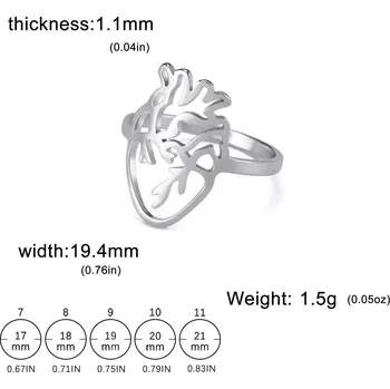 Prsten Ocelový prsten anatomické srdce | dámský šperk - Stříbro , 7