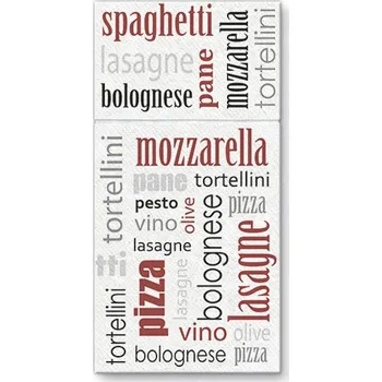 Papírový ubrousek Kapsy na příbory PAW Airlaid 40x40cm Italian Food Bordeaux, 25 ks/bal