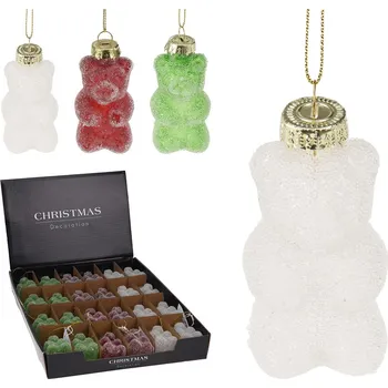 Vánoce Vánoční ozdoby sklenené - Medvěd 70 mm (3 barvy) cena je za 1 ks