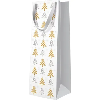 Dárková taška PAW premium Christmas Tree Check, láhev