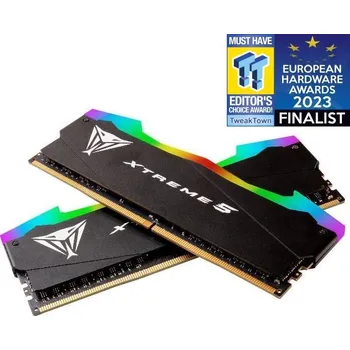 Operační paměť Patriot Viper Xtreme 5 RGB 48GB 7600MT/s Operační paměť, DDR5, 48GB (2× 24GB kit), 7600MT/s, CL36, s chladičem, RGB, černá PVXR548G76C36K