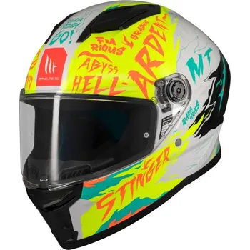Helma na motorku MT Helmets Stinger 2 Ardent bílo-žlutá XS - 53-54 cm + DÁREK + Doprava ZDARMA