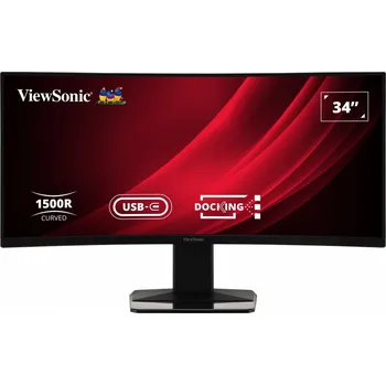 Monitor ViewSonic VG3419C 34" LED monitor, prohnutý, 34", VA, 3440×1440, 21:9, 120Hz, 3,5ms, 300cd/m2, HDMI, DisplayPort, 3× USB, USB-C, RJ-45, repro, en. tř. G, černý VG3419C