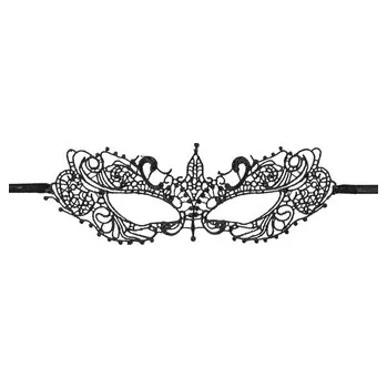 Karnevalová maska PARTYDECO Škraboška krajková černá vzor 1