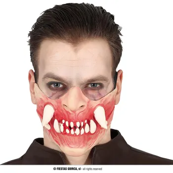 Karnevalová maska Guirca Fiestas Španělsko Polomaska s tesáky