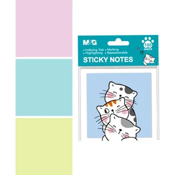 Samolepící bloček Blok lep. M&G So Many Cats 76 x 76 mm - 100 listů, mix / 1ks