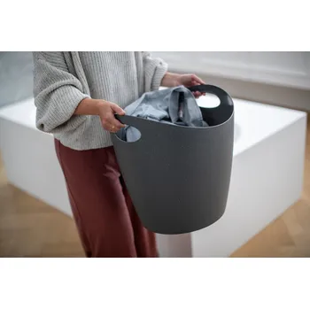 Úložný box BOTTICHELLI XL džber 28 l džber na prádlo, hračky, na osázení kytek..tmavě šedý Organic KOZIOL (barva-organic tmavě šedá)