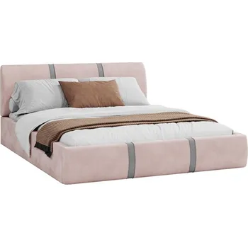 Postel Čalouněná postel PLATINUM růžová bílá 180x200 Trinity s kovovým roštem