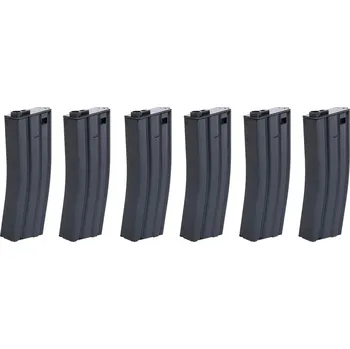Set zásobníků Mid-Cap pro M4 - 6ks, černý, tlačný, 100bb, SRC