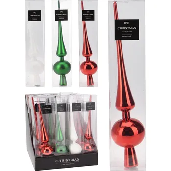 Vánoční dekorace Špic na vánoční stromek 275 mm, tradiční barva mix (3 varianty)