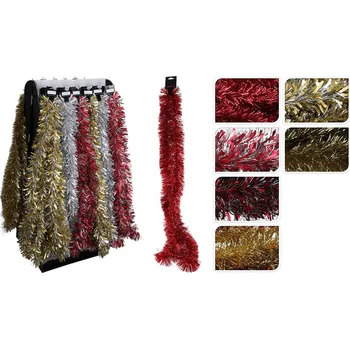 Vánoční dekorace Girlanda 2 m stříbrná, zlatá, červená (cena je za 1 ks)