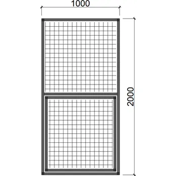 Plot Hliníkový rám s dveřmi RP6 Esafort 25,4 x 25,4 x 2,05 mm