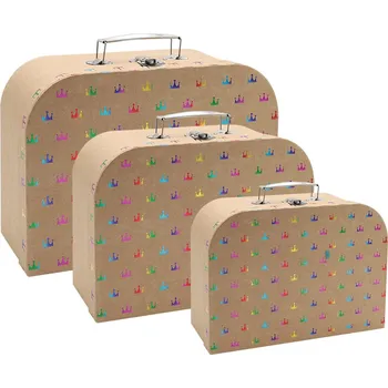 Sada dětských kufříků 3 ks - lesklý potisk Crowns