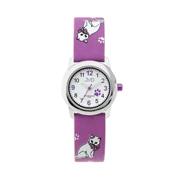 Hodinky Dětské dívčí hodinky JVD J7153.1 s kočičími motivy a kočkami (Dětské dívčí hodinky JVD J7153.1 s kočičími motivy a kočkami)