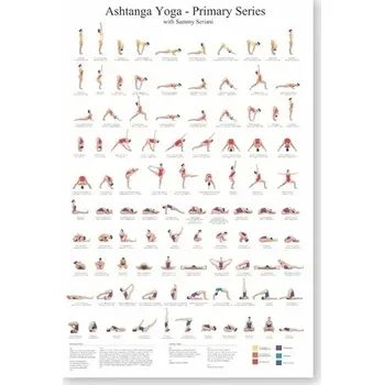 Plakát Ashtanga plakát pro jógu na plátně | Jógový tisk, dekorace jóga - A , 30 x 45 cm bez rámu