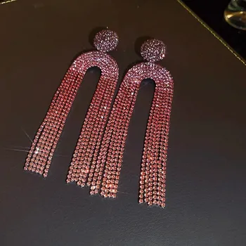 Náušnice Duhové visací náušnice třpytivé | dámské náušnice, svatební náušnice - HE16064-2